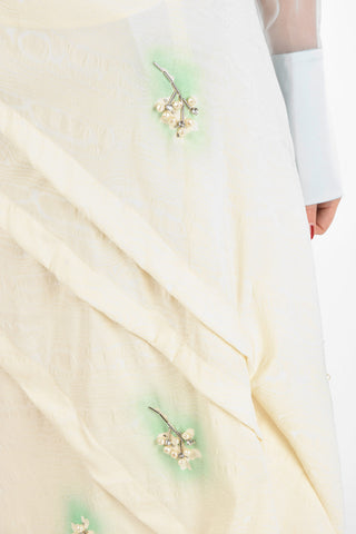 below knee draped skirt with Jewel Applications 