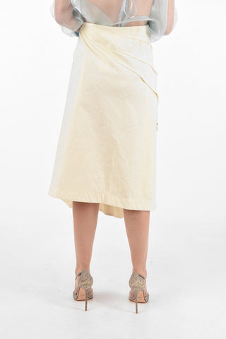 below knee draped skirt with Jewel Applications 