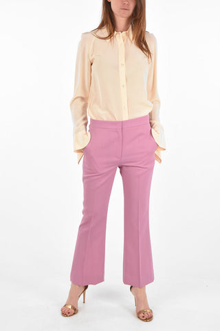Flared Pants with Pleat