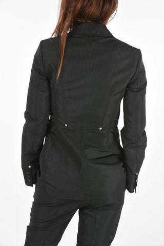 no vent notch lapel 3-button blazer