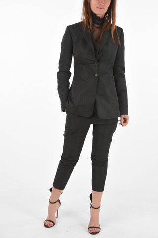 no vent notch lapel 3-button blazer