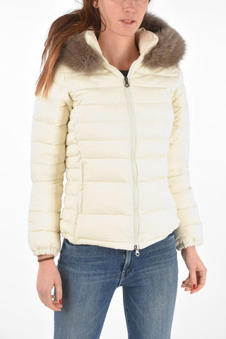 Nylon NEFELETRE Down Jacket with Real Fur