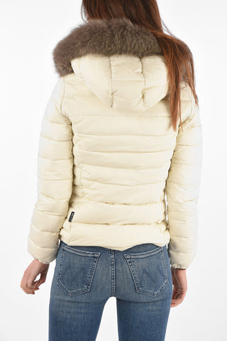 Nylon NEFELETRE Down Jacket with Real Fur