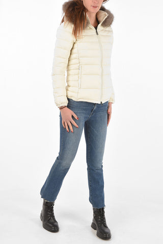 Nylon NEFELETRE Down Jacket with Real Fur