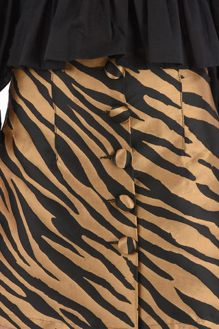 Zebra-printed ERIN mini skirt with 5-buttons