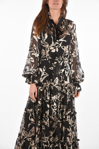 Floral Printed LADYBEETLE Tie Neck Dress