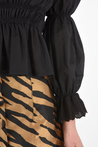 sangallo details MARGOT blouse with Ribbon Closure on the back