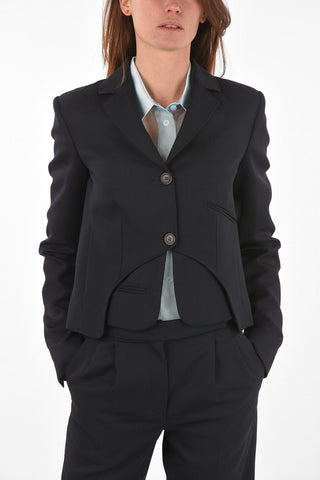 virgin wool notch lapel 2-button blazer