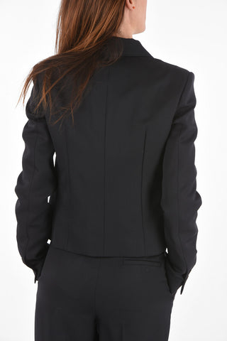 virgin wool notch lapel 2-button blazer
