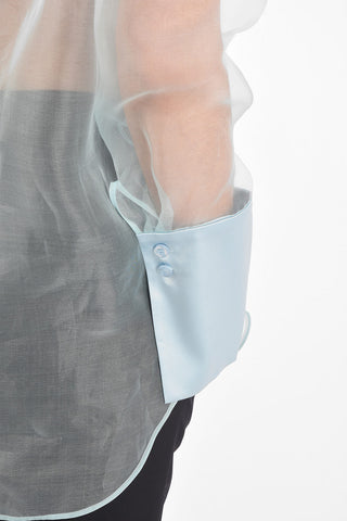 silk sheer Shirt with removable bra