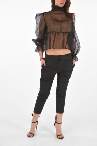 organza JEANNE blouse with Ribbon Closure on the Back