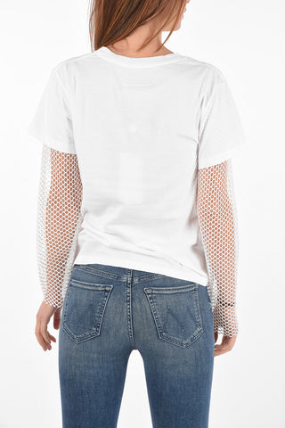 MM6 T-shirt with Openwork Sleeves