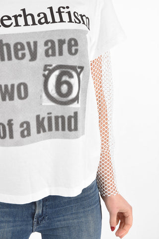 MM6 T-shirt with Openwork Sleeves