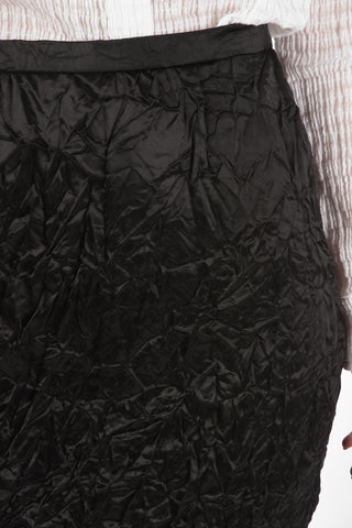 Creased Satin Pencil Skirt
