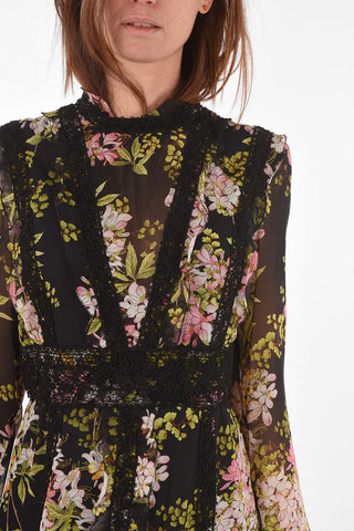 floral-printed georgette maxi dress with Ruffles