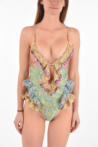 floral printed frilled CARNABY swimsuit