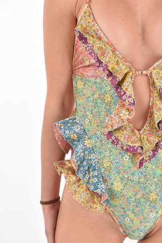 floral printed frilled CARNABY swimsuit