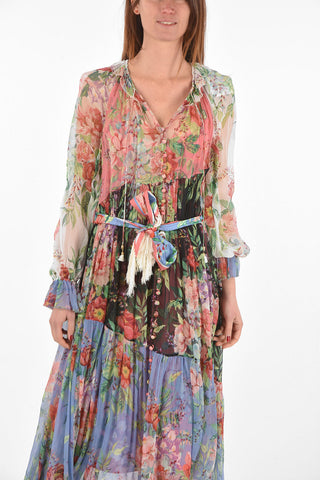 Floral Printed BELLITUDE Shirtdress with Belt