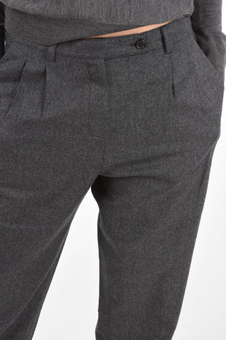 Pantalone a Vita Alta in Lana