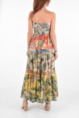 Printed Maxi Dress JULIETTE with Bow on Front