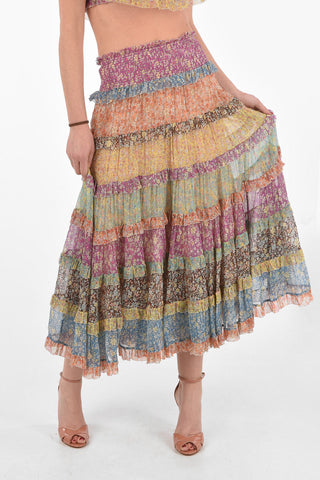 floral-print silk CARNABY gipsy skirt