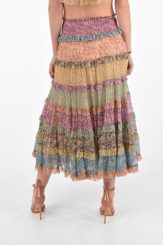 floral-print silk CARNABY gipsy skirt