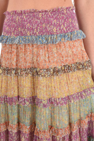 floral-print silk CARNABY gipsy skirt