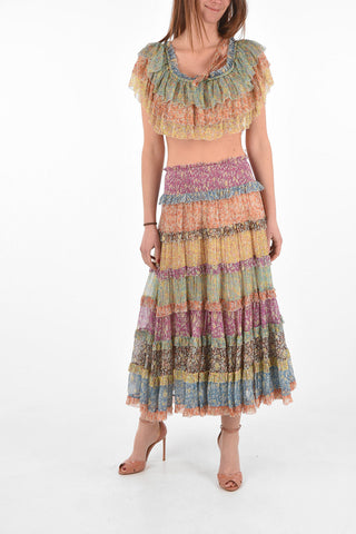 floral-print silk CARNABY gipsy skirt