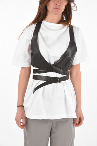eco leather harness bra t-shirt