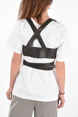 eco leather harness bra t-shirt