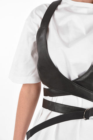 eco leather harness bra t-shirt