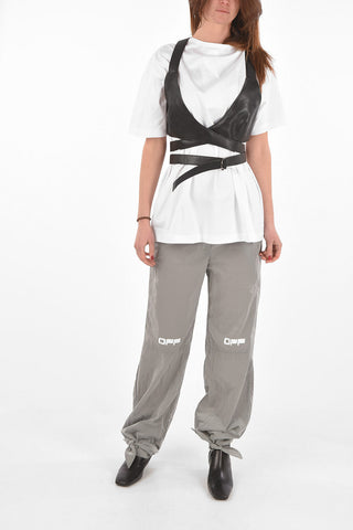 eco leather harness bra t-shirt