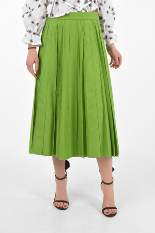 pleated midi skirt with side zip closure