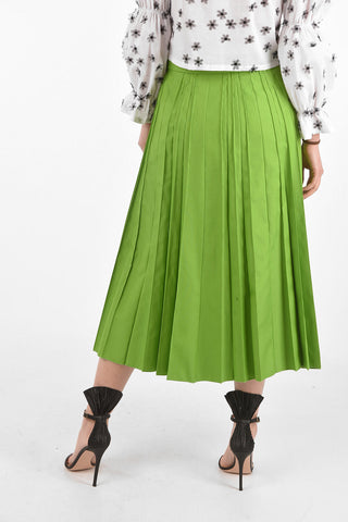 pleated midi skirt with side zip closure