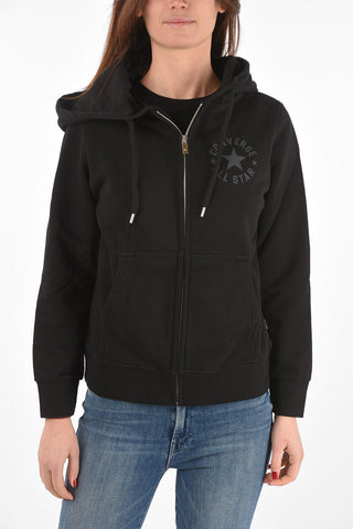 프린트 후드 스웨트셔츠