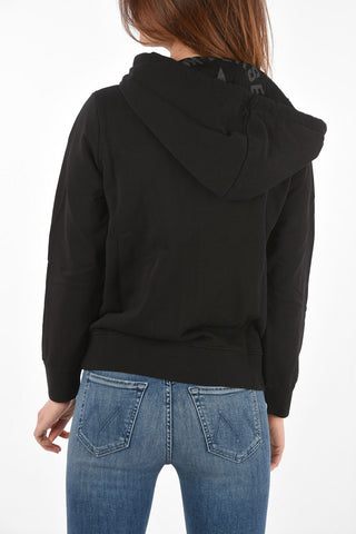 프린트 후드 스웨트셔츠