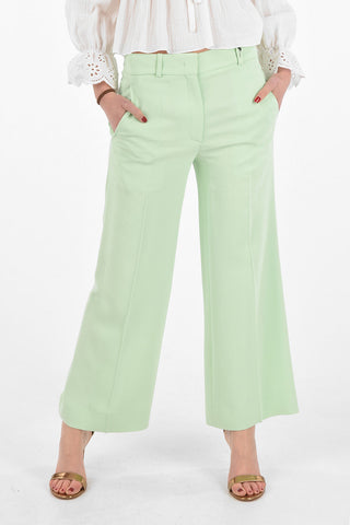 Flared Pants with Pleat