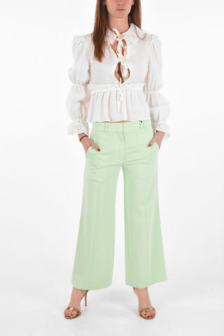 Flared Pants with Pleat