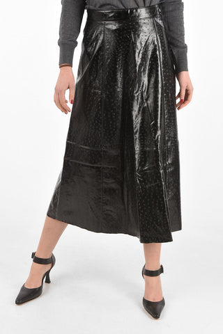 Faux Leather Embossed Skirt
