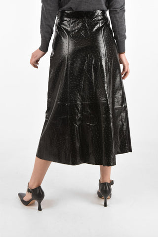 Faux Leather Embossed Skirt