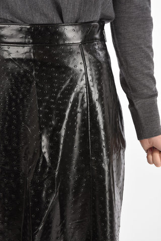 Faux Leather Embossed Skirt