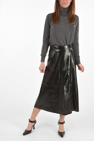 Faux Leather Embossed Skirt