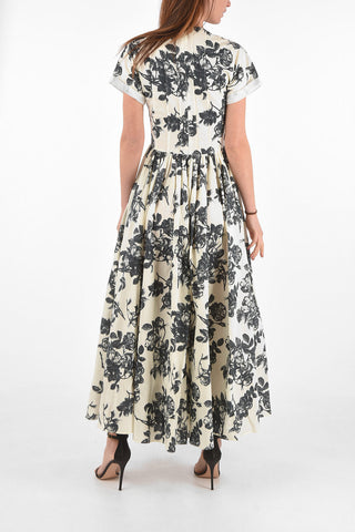 Floral Printed SANDRA Maxi Dress with Pleats