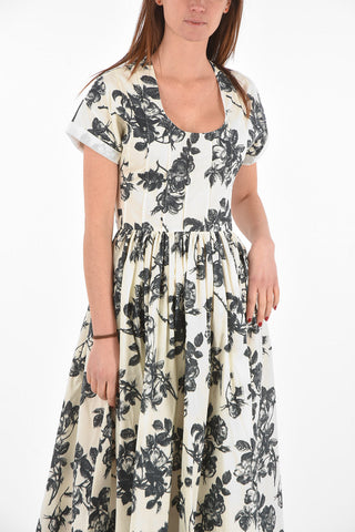 Floral Printed SANDRA Maxi Dress with Pleats