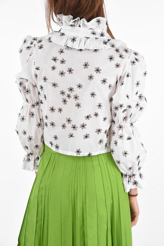 floral embroidered SERENA tie neck Blouse
