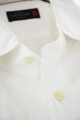 ID Linen and Cotton Shirt with Standard Collar and Breast-pocket