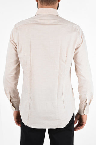 Twill Cotton Shirt with Standard Collar
