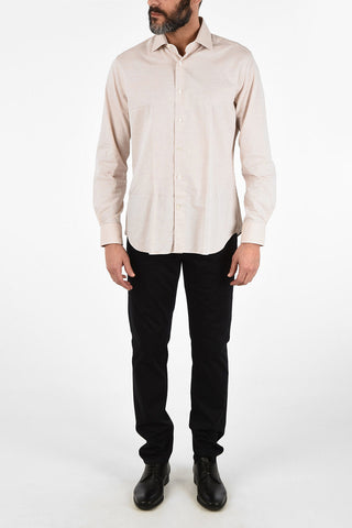 Twill Cotton Shirt with Standard Collar