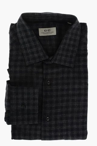 CC COLLECTION Shephard's Check Shirt with Standard Collar