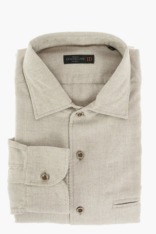ID Camicia Hopsack in Flanella di Cotone con Taschino
